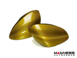 Alfa Romeo Giulia Mirror Covers - Carbon Fiber - Full Replacements - Yellow Alfa Romeo Giulia Mirror Covers - Carbon Fiber - Full Replacements - Yellow